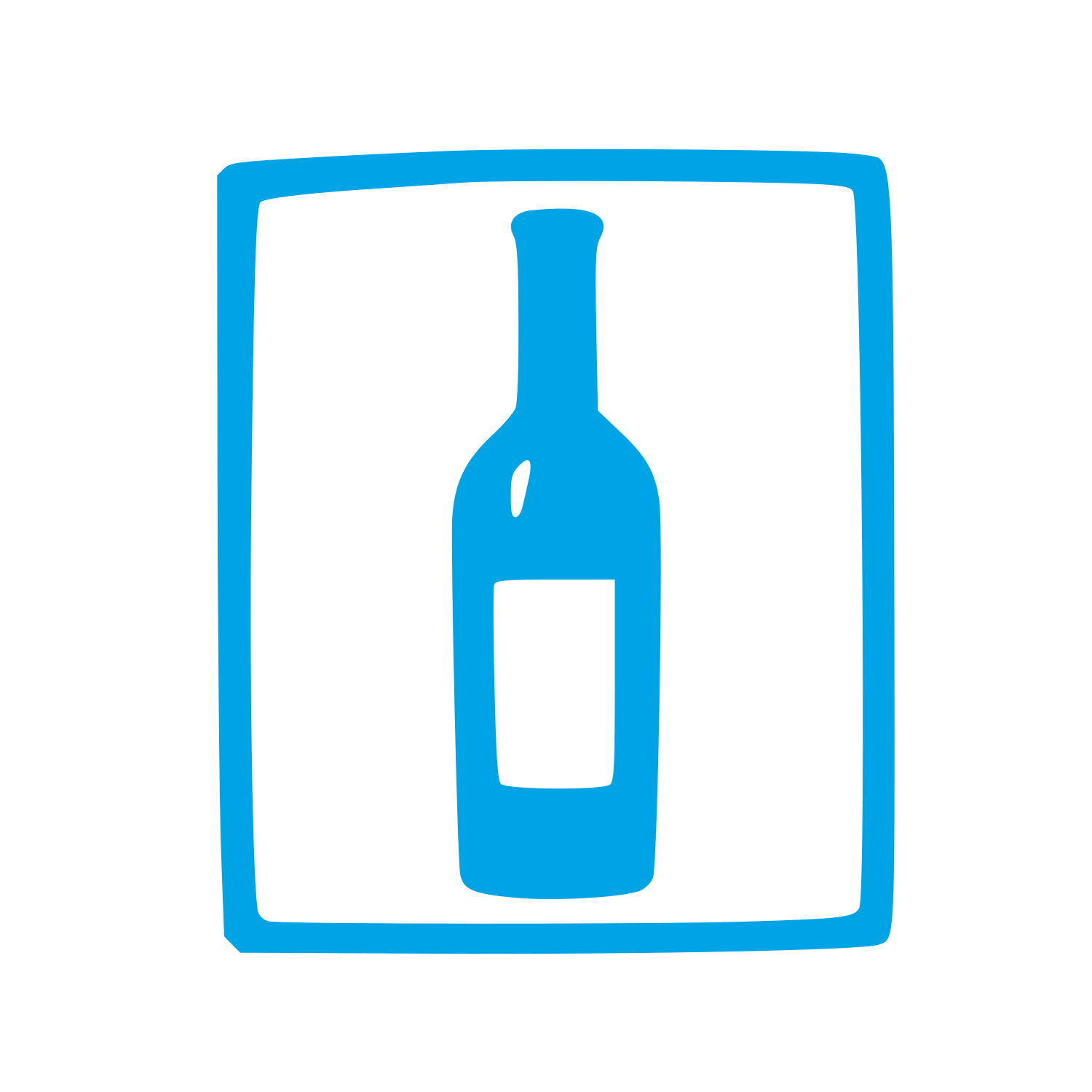 Hand-Drawn Wine Bottle Logo #00a3e4