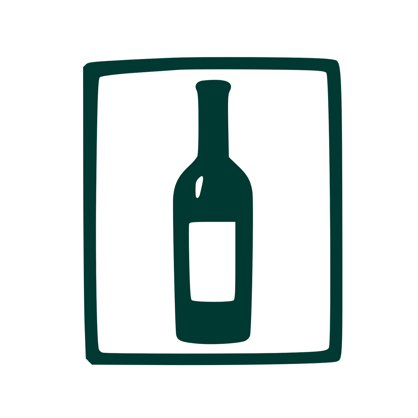 Hand-Drawn Wine Bottle Logo #003932