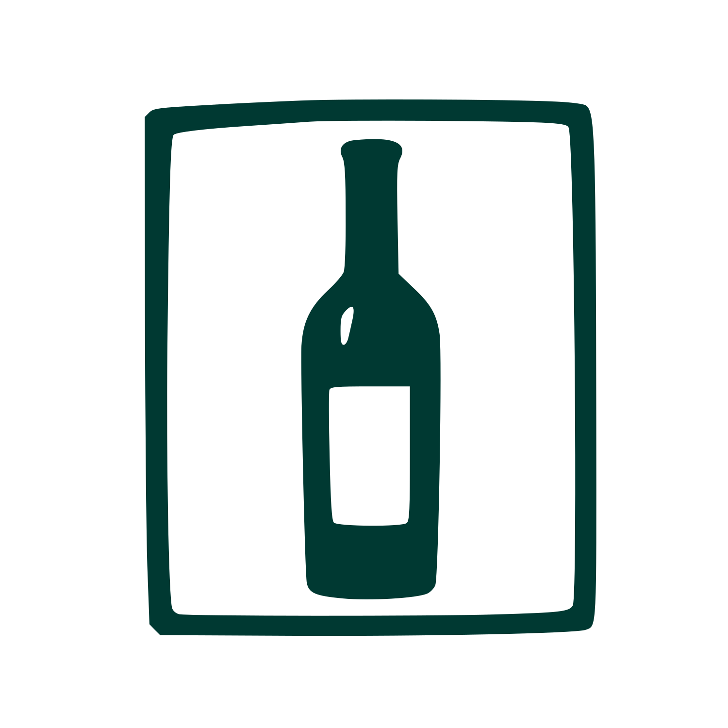 Hand-Drawn Wine Bottle Logo #003932