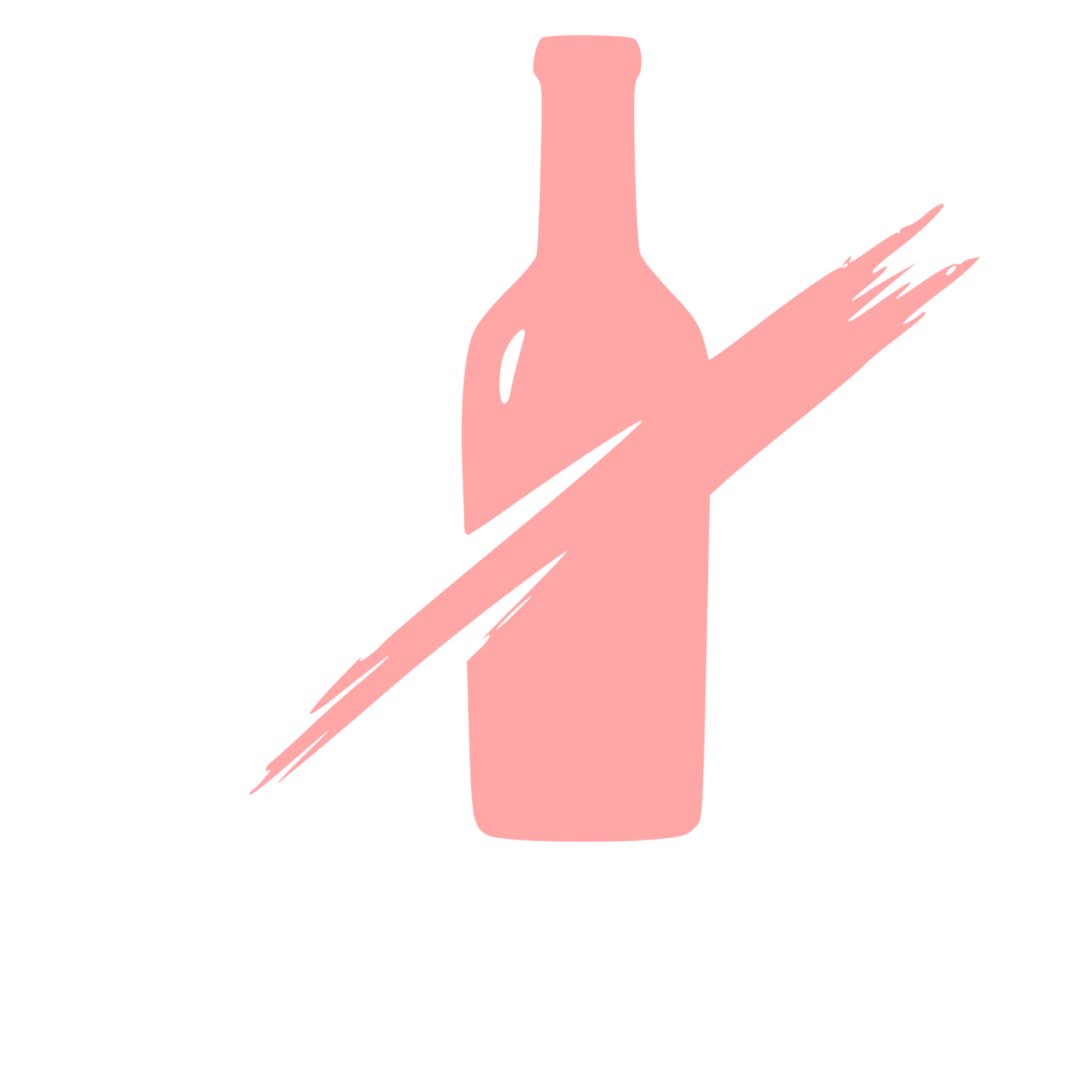 Wine Bottle Strike-Through Logo #ffa6a6