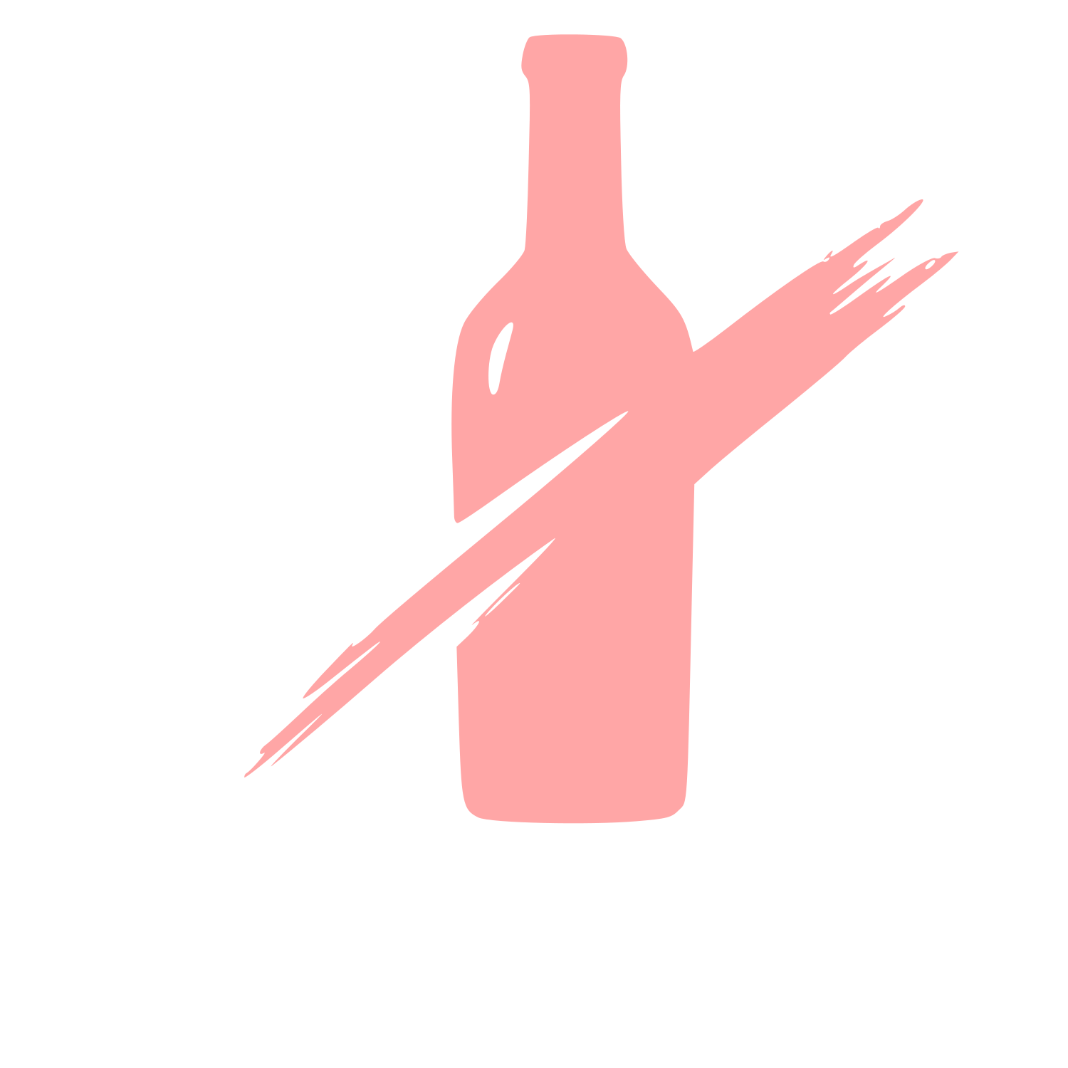 Wine Bottle Strike-Through Logo #ffa6a6