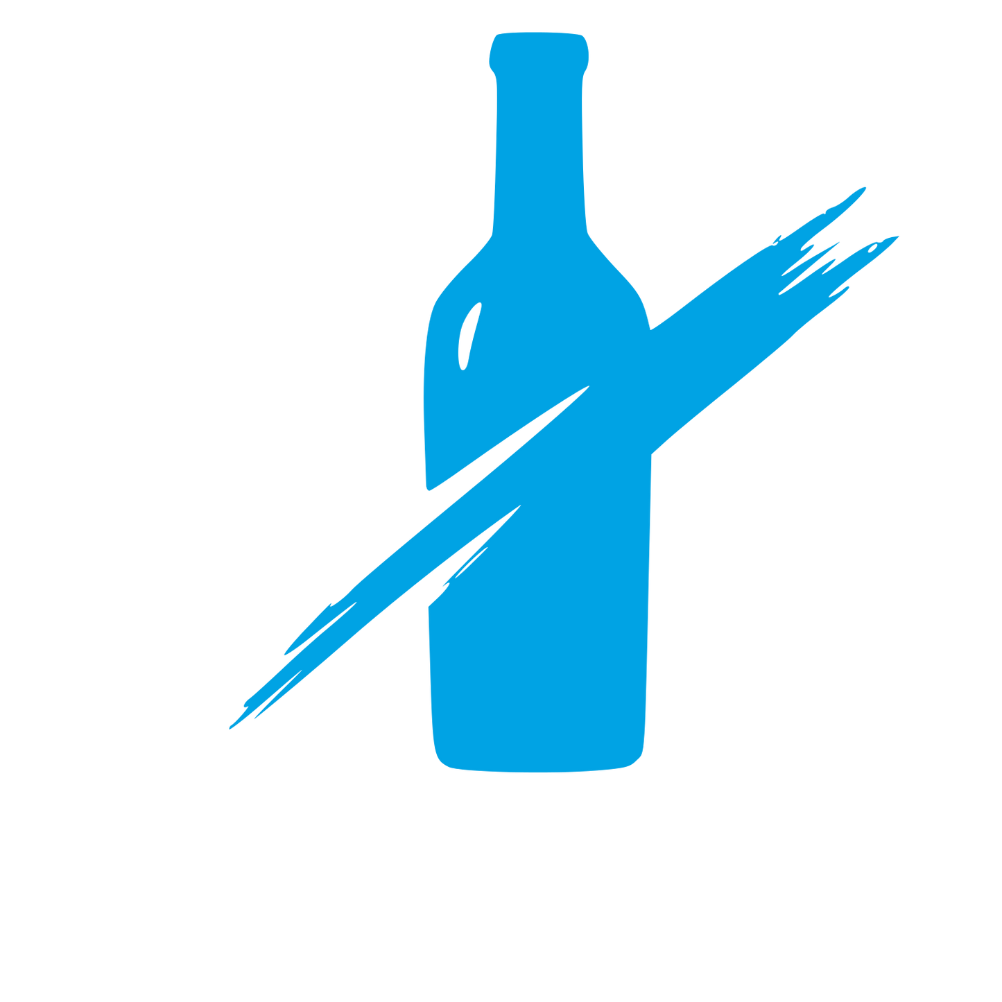 Wine Bottle Strike-Through Logo #00a3e4