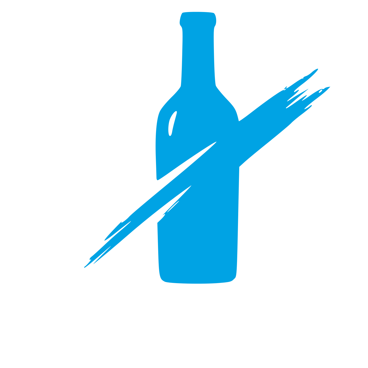 Wine Bottle Strike-Through Logo #00a3e4