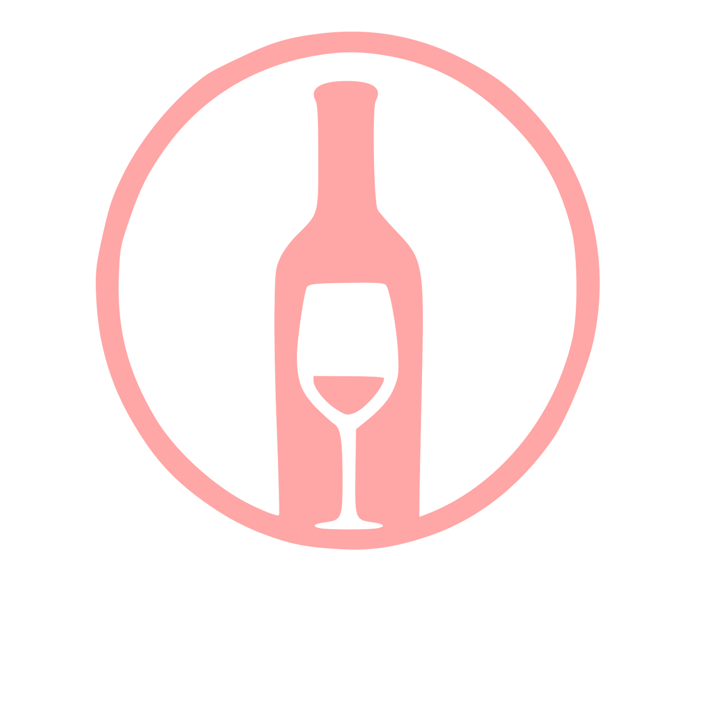 Wine Bottle and Glass Logo #ffa6a6