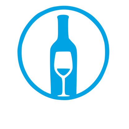 Wine Bottle and Glass Logo #00a3e4
