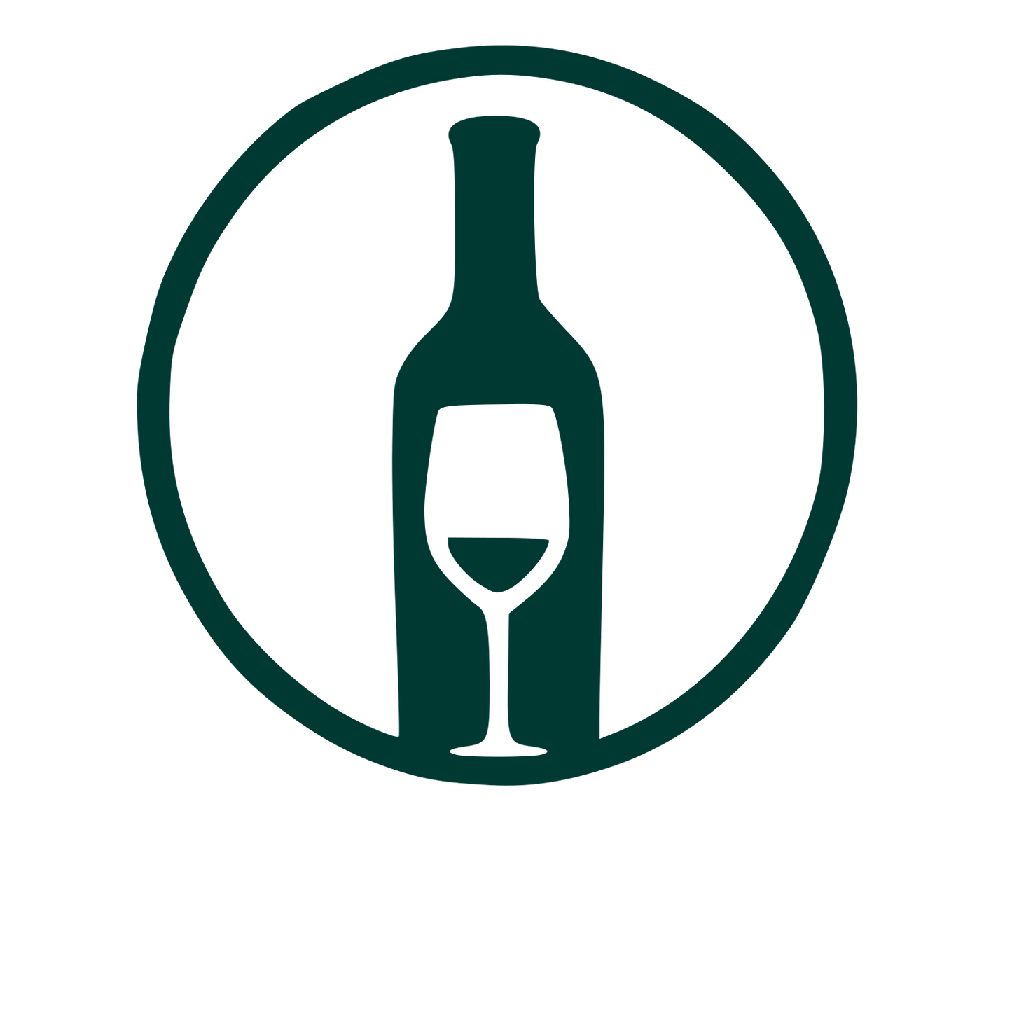Wine Bottle and Glass Logo #003932