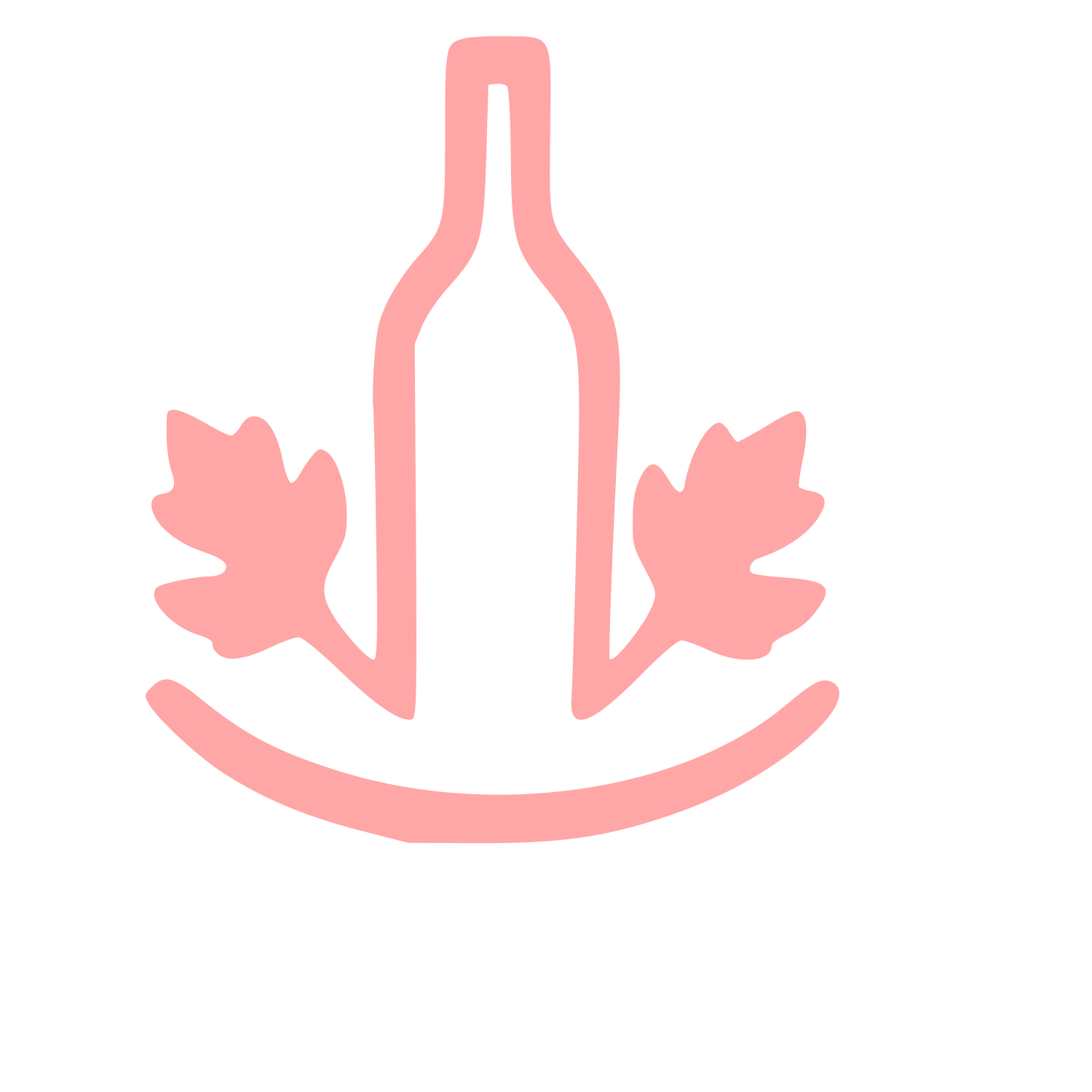 Wine Bottle Vine Leaves Logo #ffa6a6
