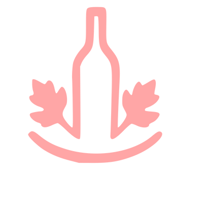 Wine Bottle Vine Leaves Logo #ffa6a6