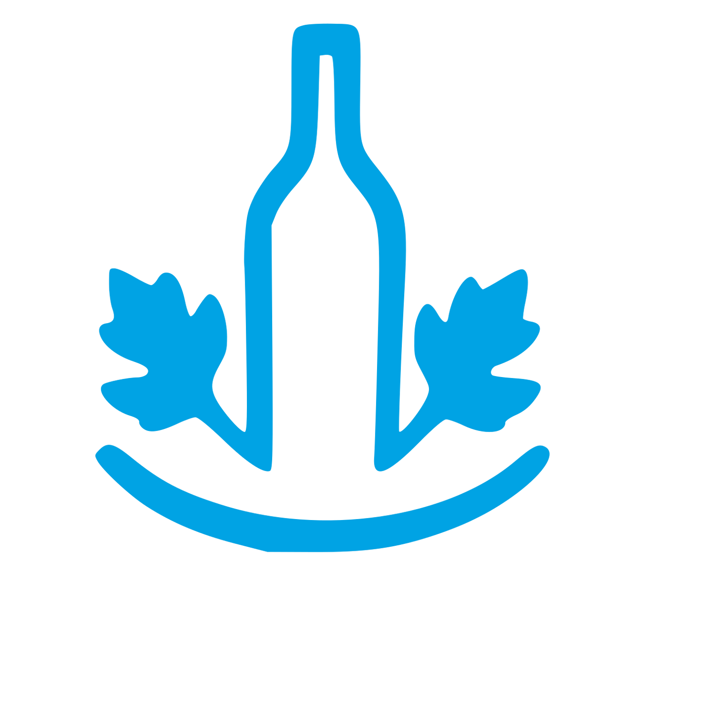 Wine Bottle Vine Leaves Logo #00a3e4