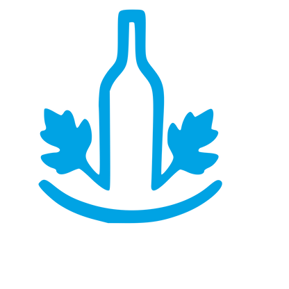Wine Bottle Vine Leaves Logo #00a3e4