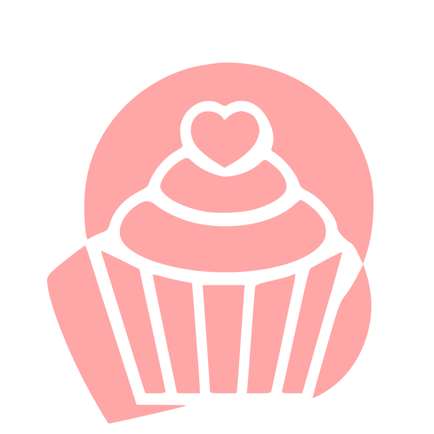 Heart Cupcake Circle Logo #ffa6a6