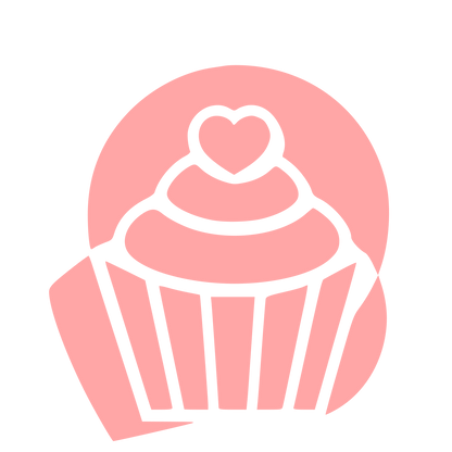 Heart Cupcake Circle Logo #ffa6a6