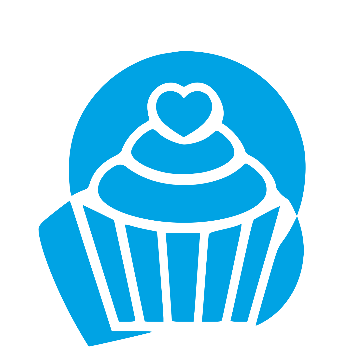Heart Cupcake Circle Logo #00a3e4