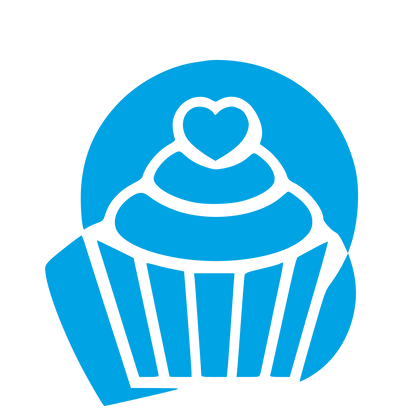 Heart Cupcake Circle Logo #00a3e4
