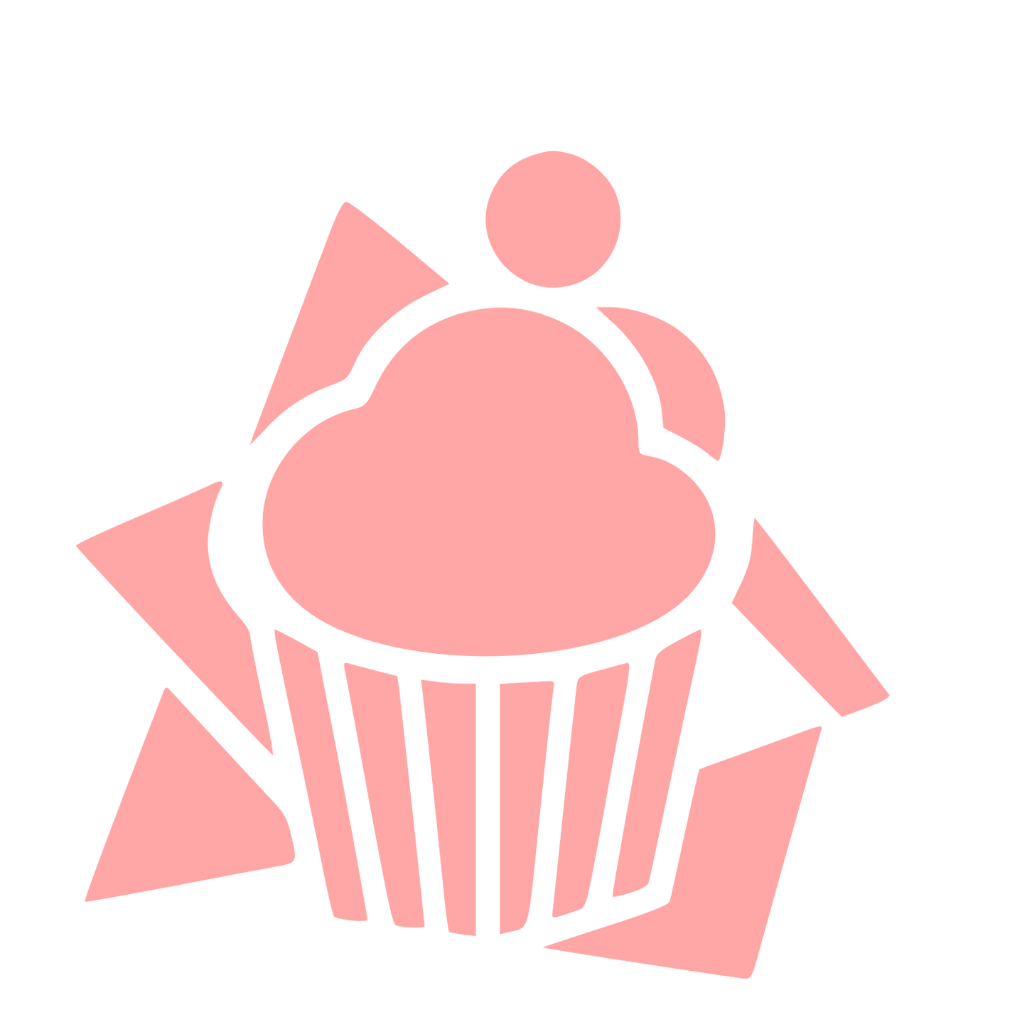 Layered Star Burst Cupcake Logo #ffa6a6