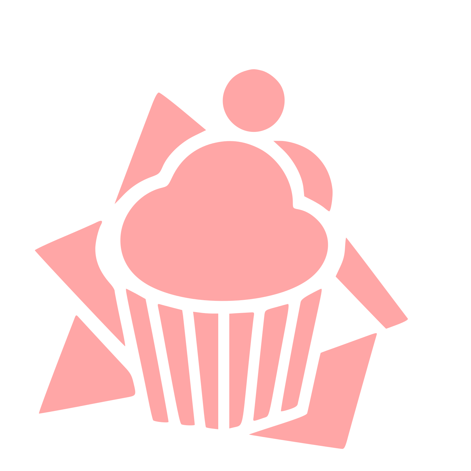 Layered Star Burst Cupcake Logo #ffa6a6
