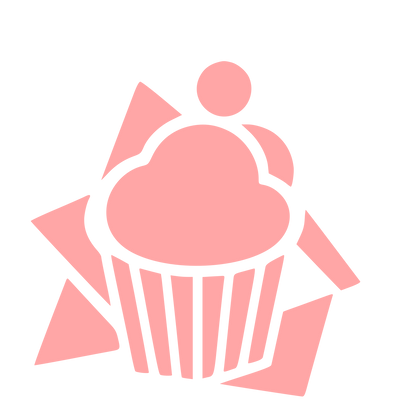 Layered Star Burst Cupcake Logo #ffa6a6