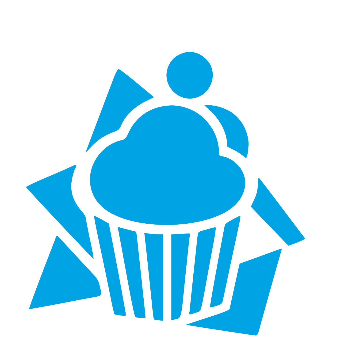 Layered Star Burst Cupcake Logo #00a3e4