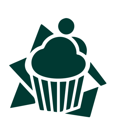 Layered Star Burst Cupcake Logo #003932