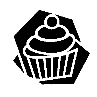 Cupcake Hexagon Badge Logo
