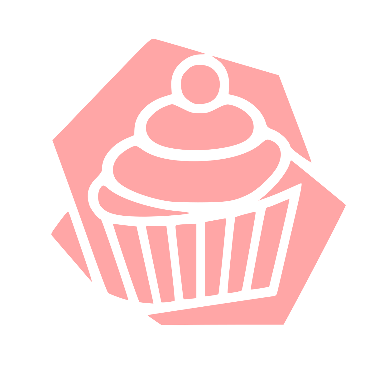 Cupcake Hexagon Badge Logo #ffa6a6