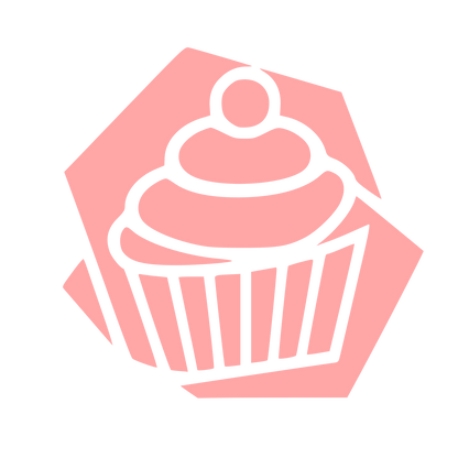 Cupcake Hexagon Badge Logo #ffa6a6