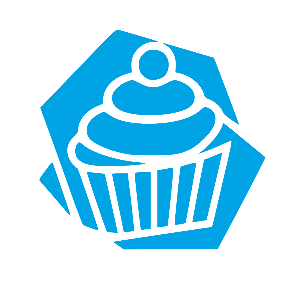 Cupcake Hexagon Badge Logo #00a3e4