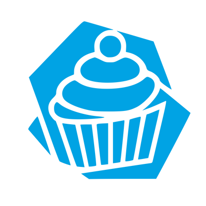 Cupcake Hexagon Badge Logo #00a3e4