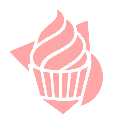 Layered Overlap Cupcake Logo #ffa6a6