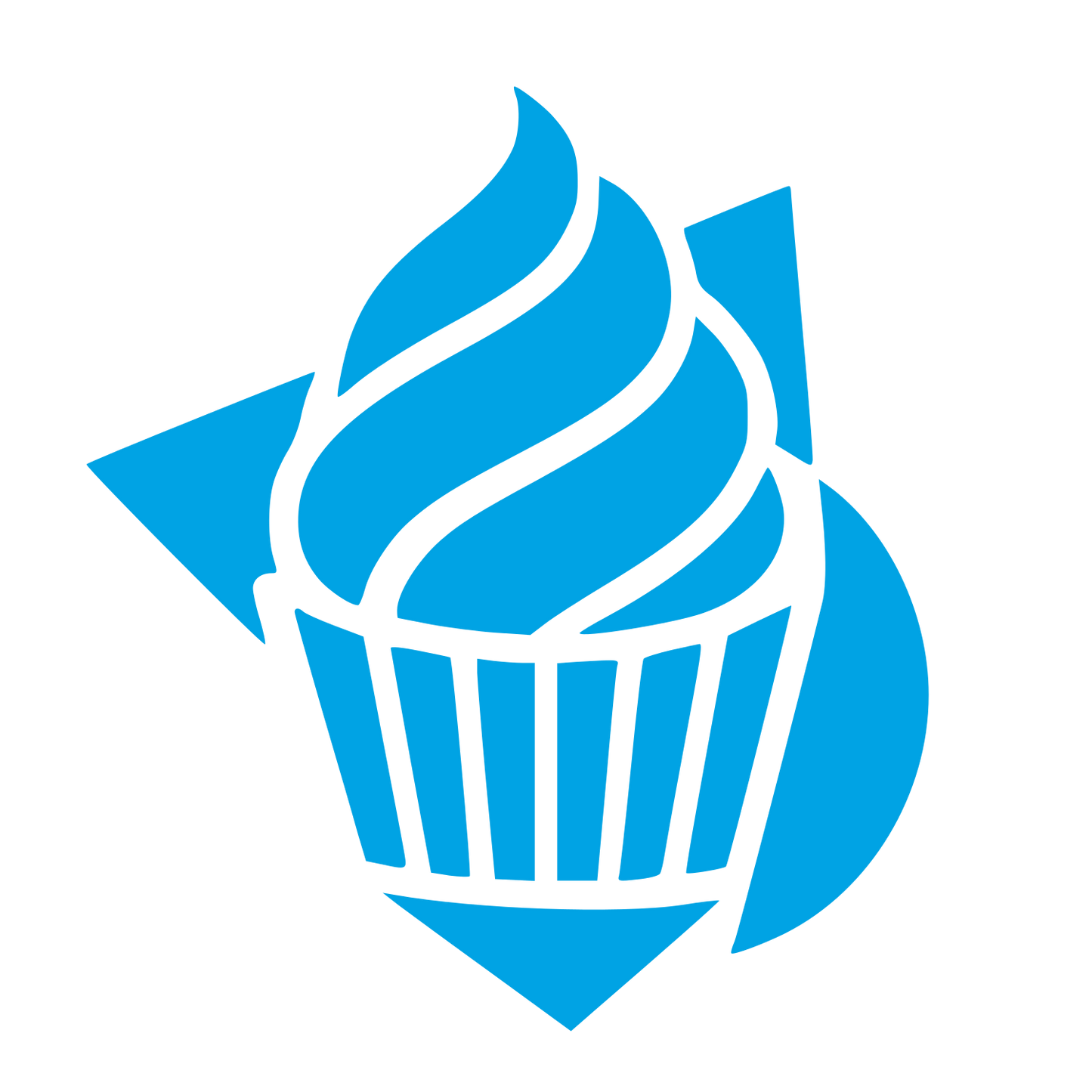 Layered Overlap Cupcake Logo #00a3e4