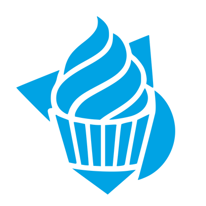 Layered Overlap Cupcake Logo #00a3e4