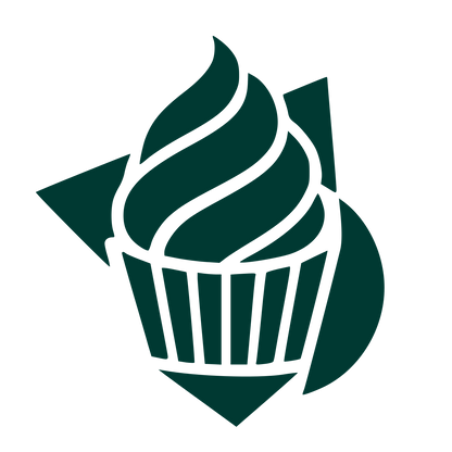Layered Overlap Cupcake Logo #003932