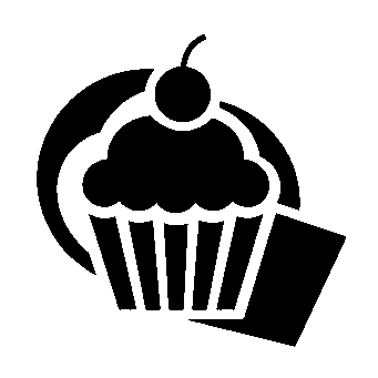 Cupcake Cherry Overlap Logo