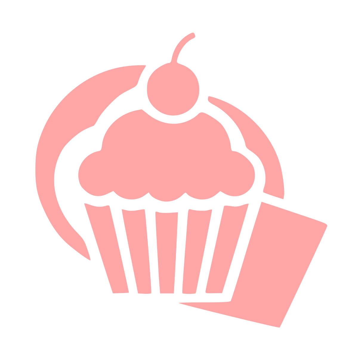 Cupcake Cherry Overlap Logo #ffa6a6