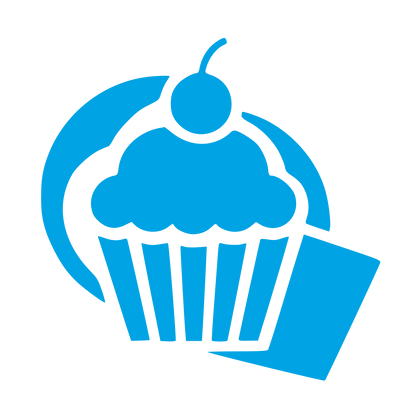 Cupcake Cherry Overlap Logo #00a3e4