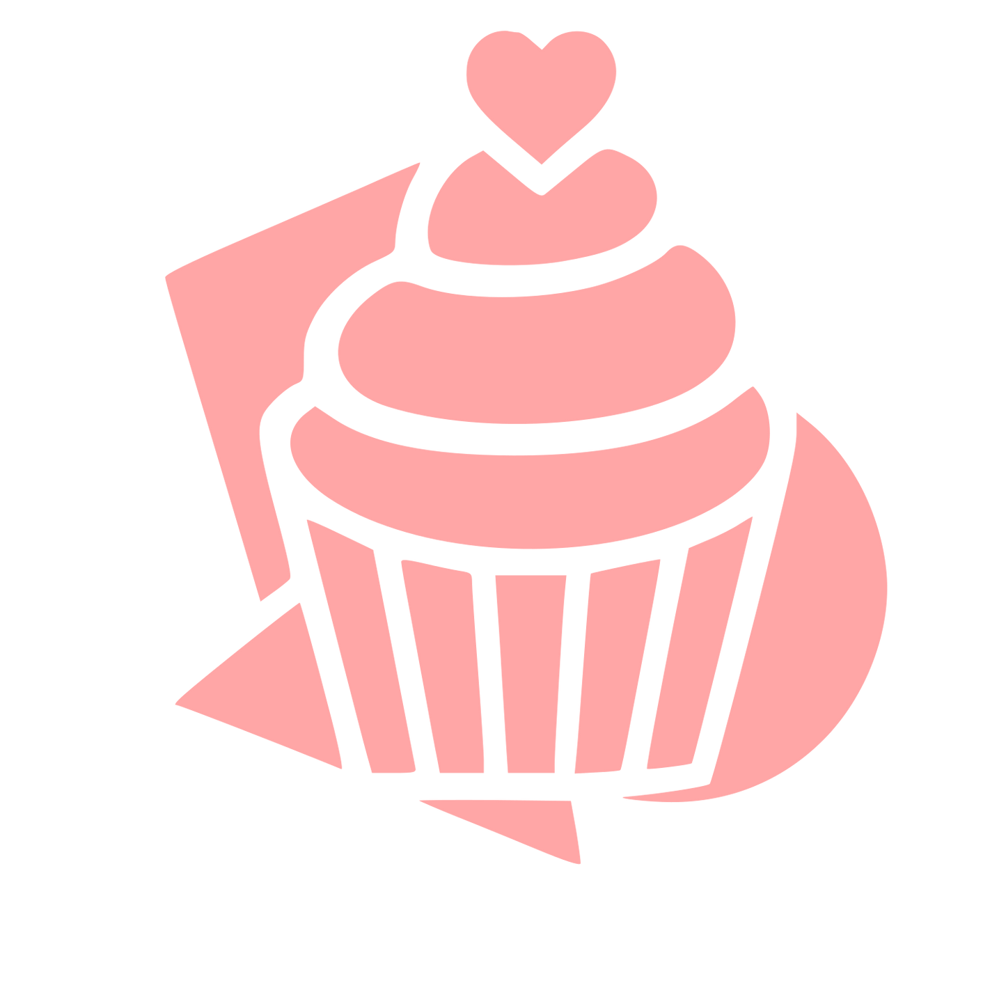 Layered Cupcake Heart Logo #ffa6a6