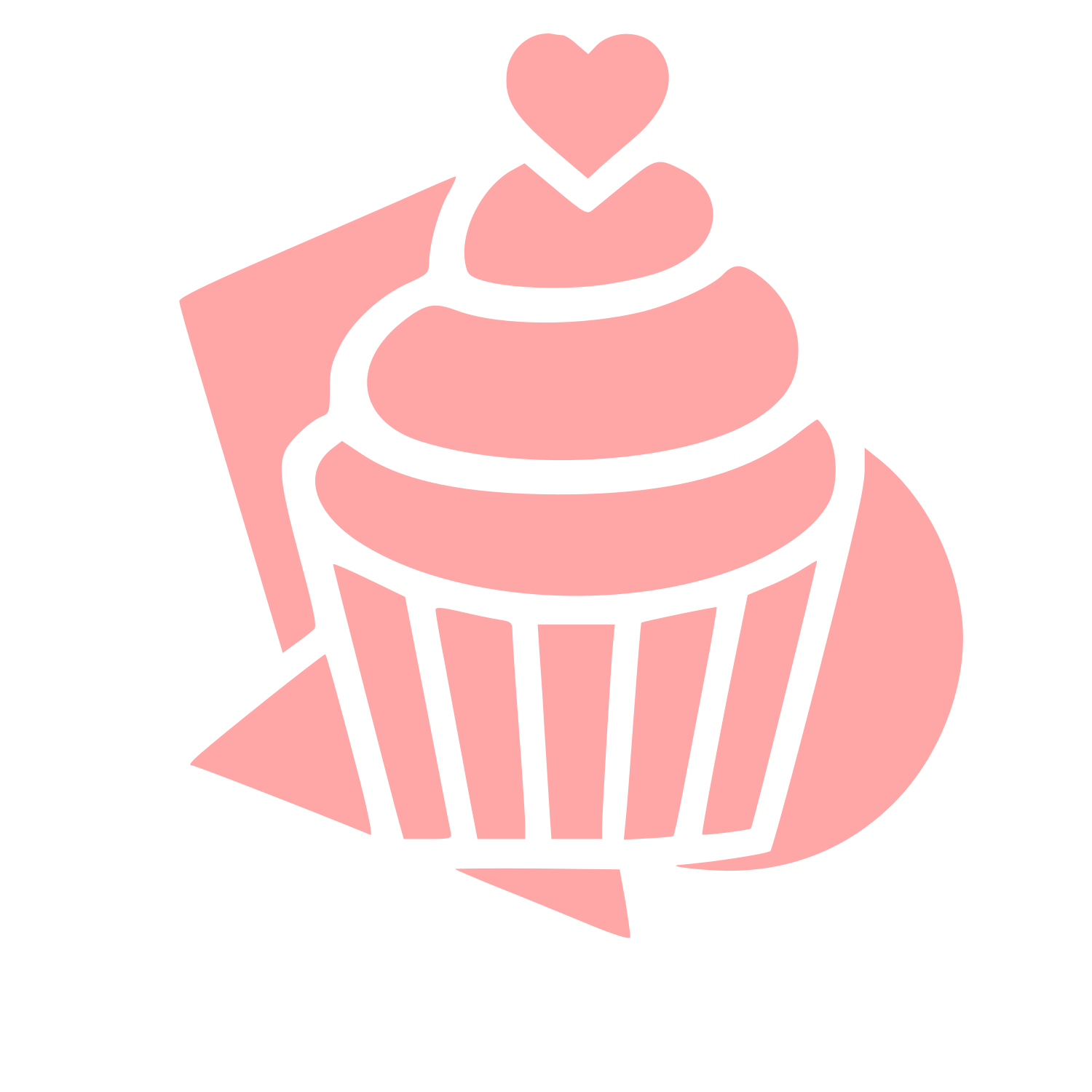 Layered Cupcake Heart Logo #ffa6a6