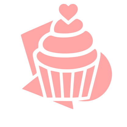 Layered Cupcake Heart Logo #ffa6a6