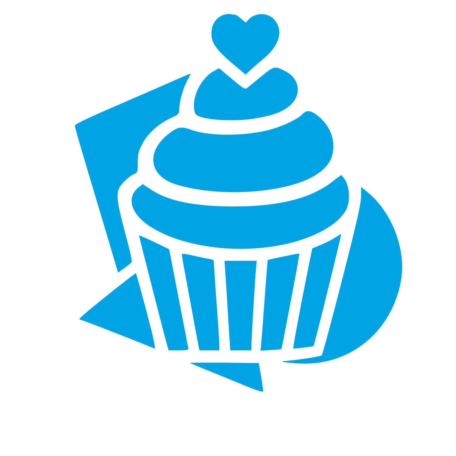 Layered Cupcake Heart Logo #00a3e4