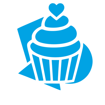 Layered Cupcake Heart Logo #00a3e4