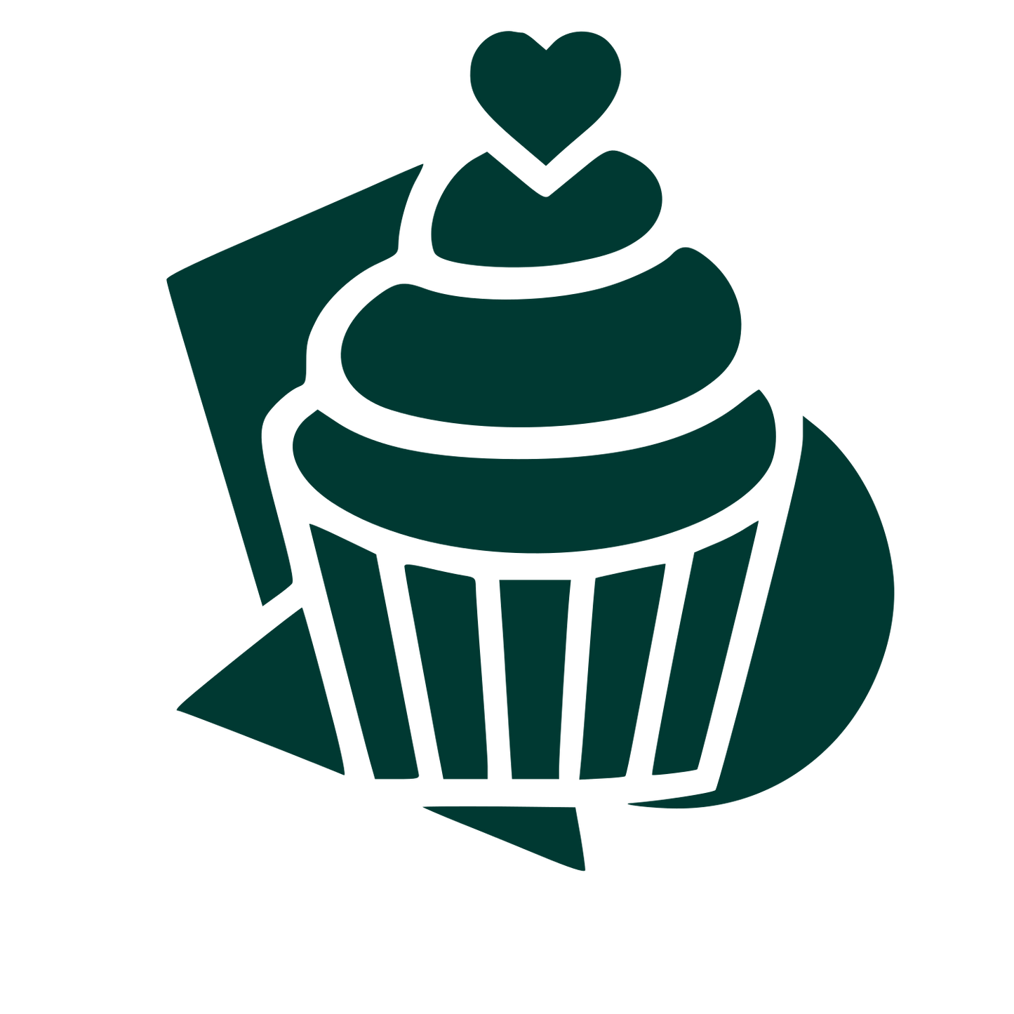 Layered Cupcake Heart Logo #003932