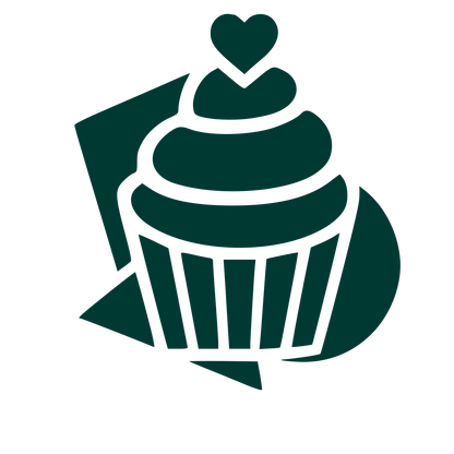 Layered Cupcake Heart Logo #003932