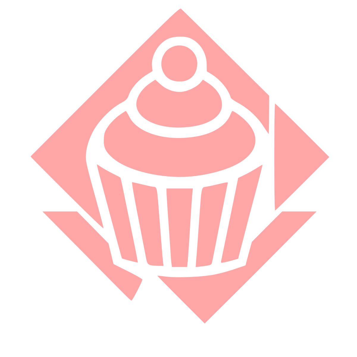 Cupcake Diamond Emblem Logo #ffa6a6