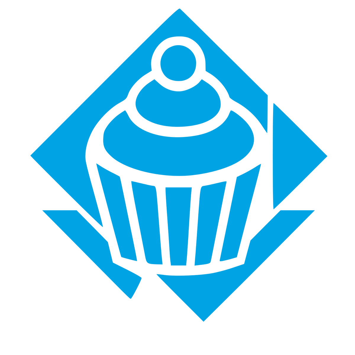 Cupcake Diamond Emblem Logo #00a3e4