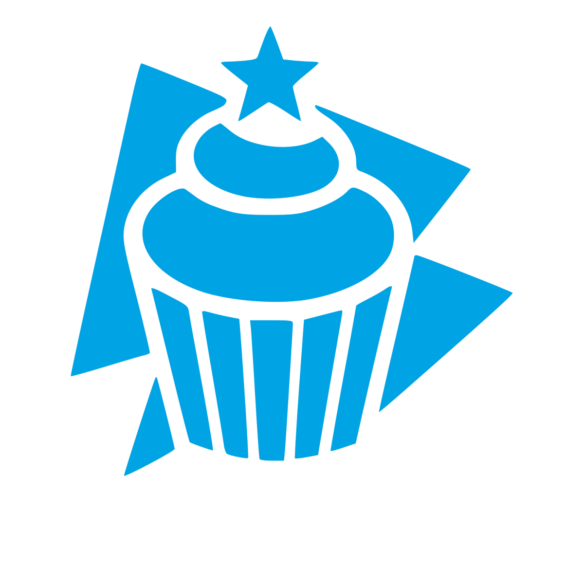 Star Cupcake Layered Logo #00a3e4