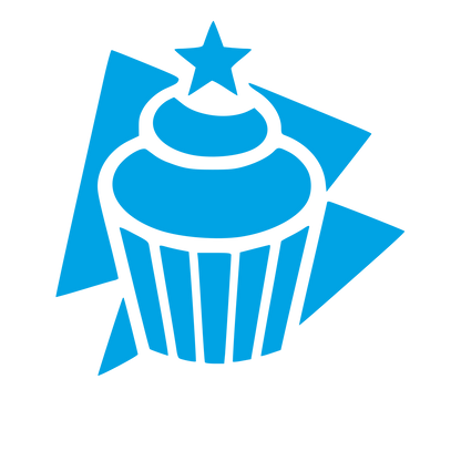 Star Cupcake Layered Logo #00a3e4