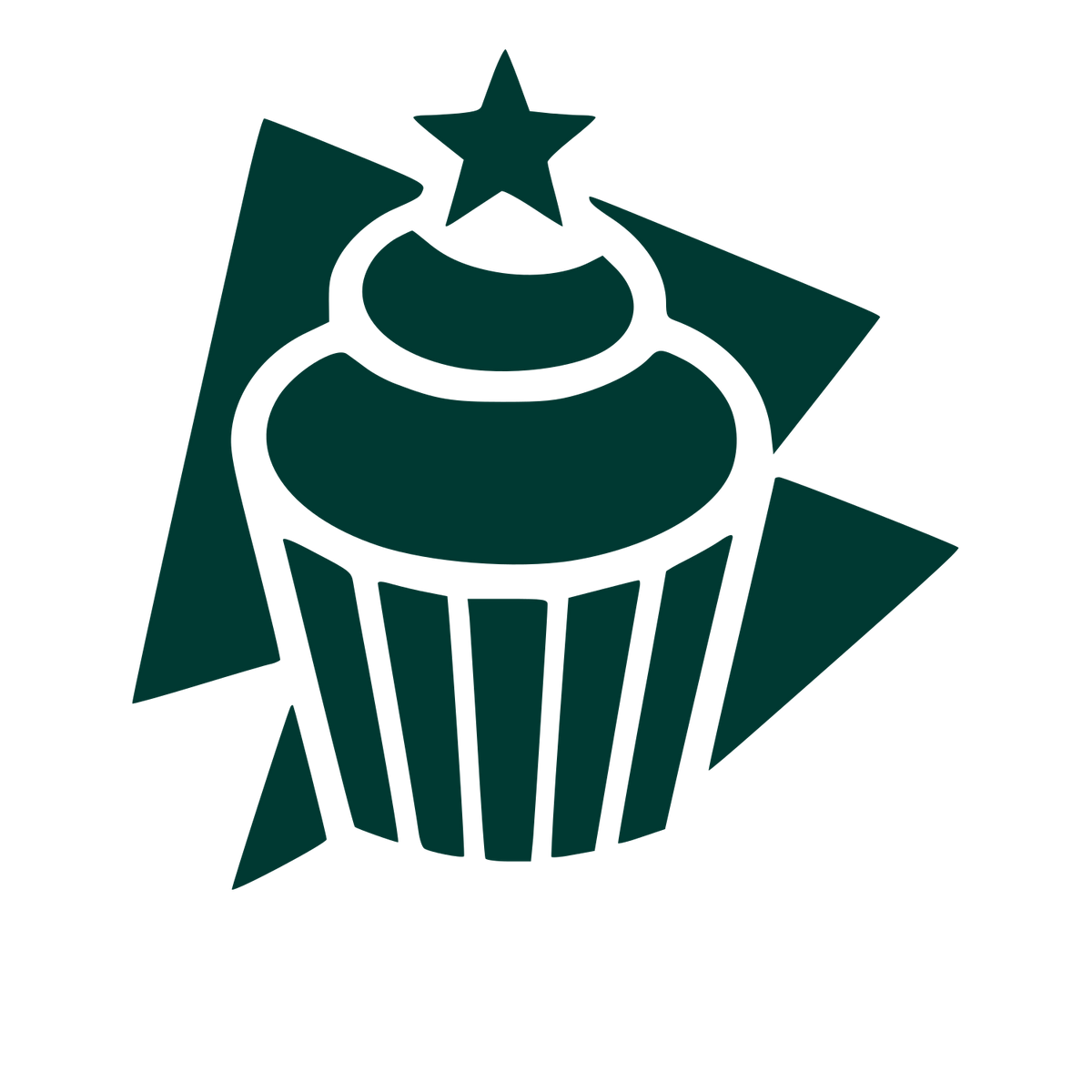 Star Cupcake Layered Logo #003932