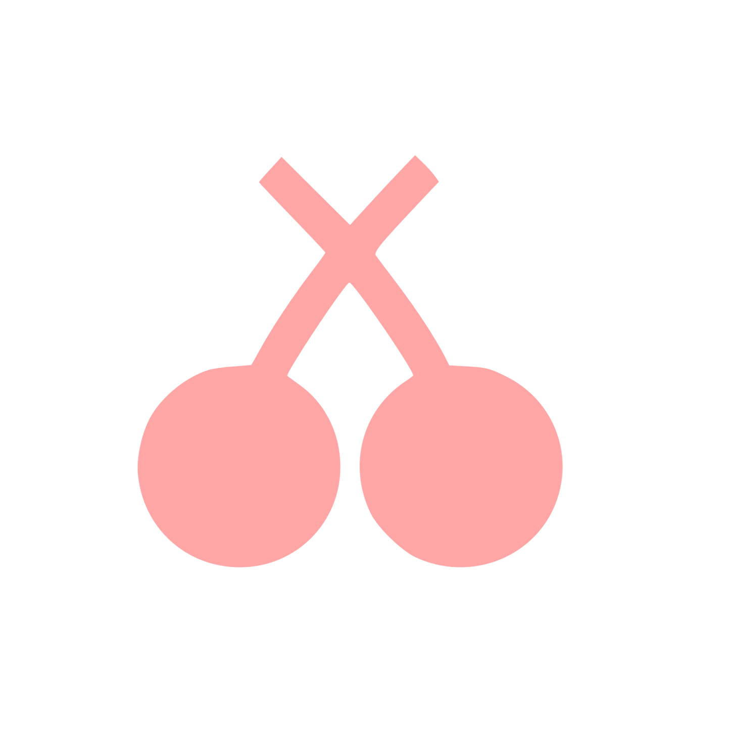 Twin Cherries Minimal Logo #ffa6a6