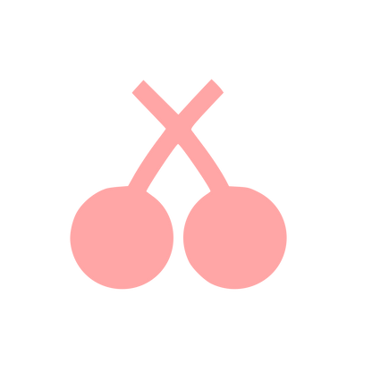 Twin Cherries Minimal Logo #ffa6a6