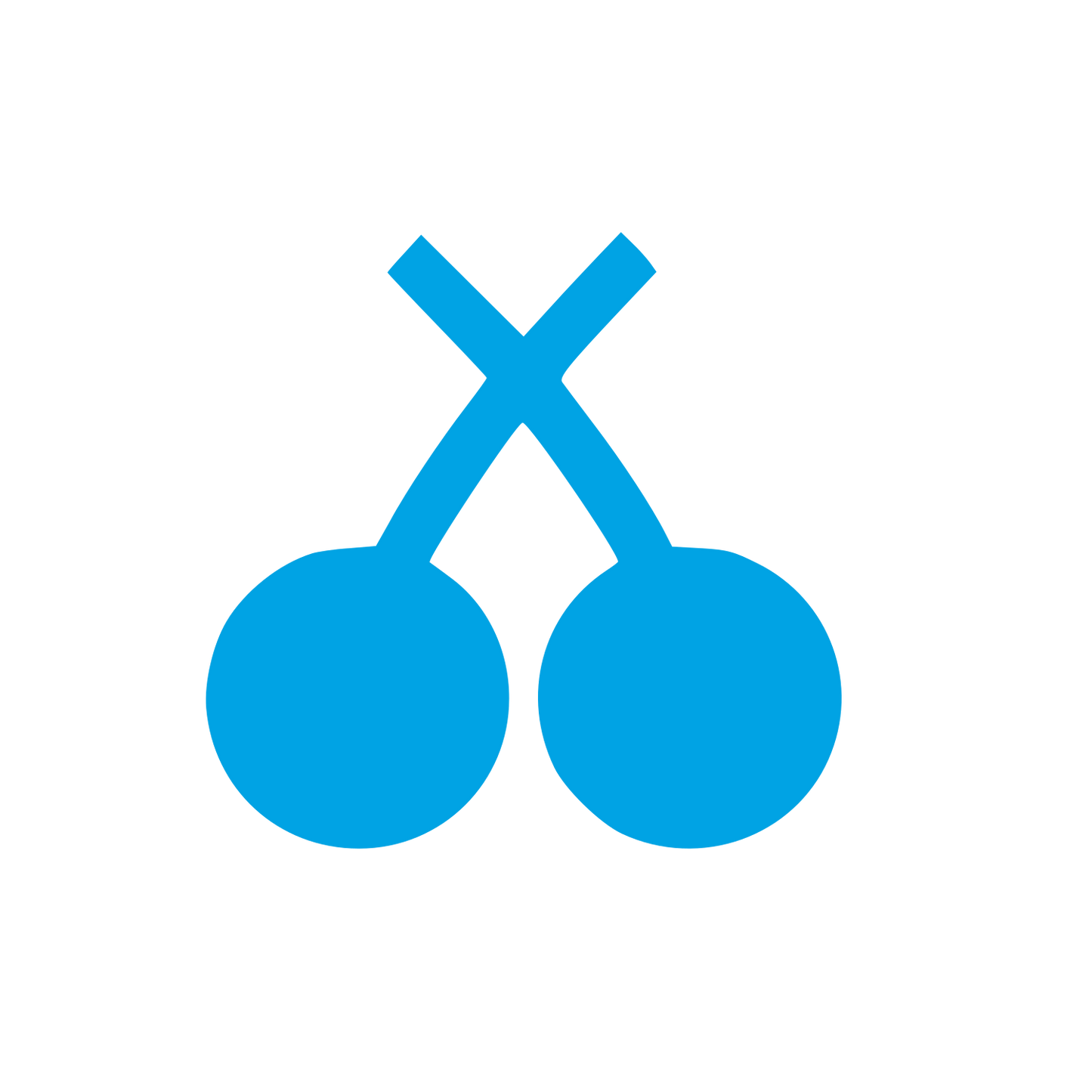 Twin Cherries Minimal Logo #00a3e4